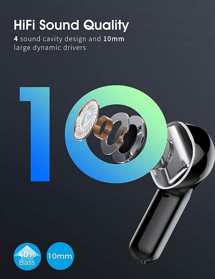 S50 Bluetooth Headphones Wireless Earbuds Bluetooth 5.1, Powerful Bass, 40 Hours