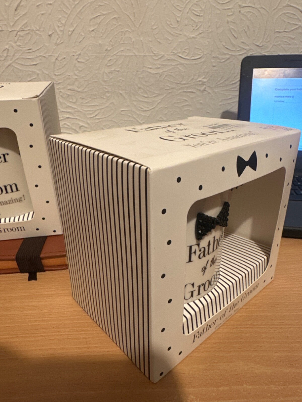 Father Of The Groom Cup Mug Jewel Bow Tie Polka dot Wedding Gift