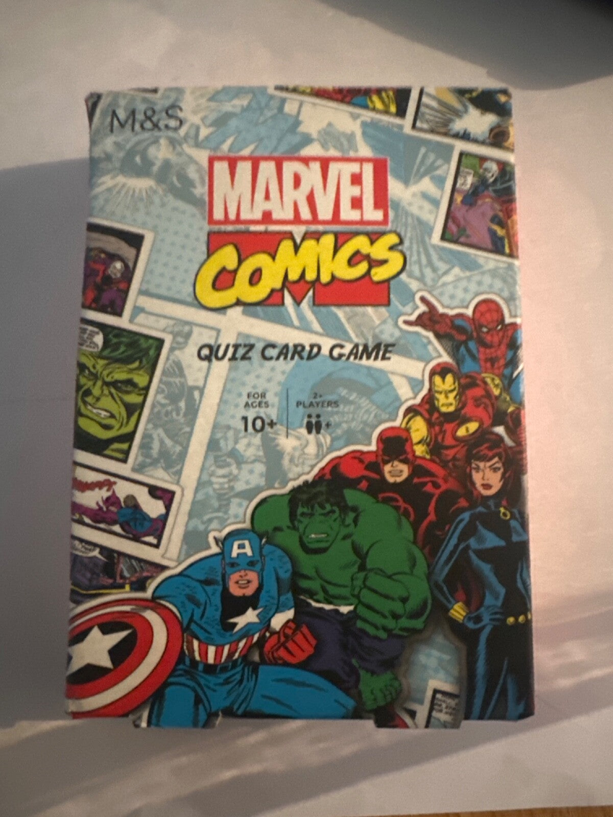 2x Family Card Games. Catchphrase, Marvel Comics Quiz card game