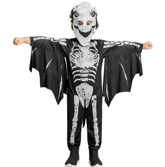 Dinosaur Skeleton Fancy Dress Halloween Costume Boys Girls Kid Age 8-10
