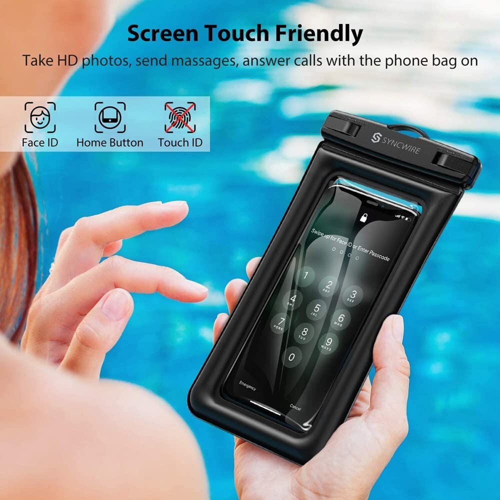 2 Pack Of Waterproof Phone Pouch Underwater Case Cover Universal Dry Bag Mobile