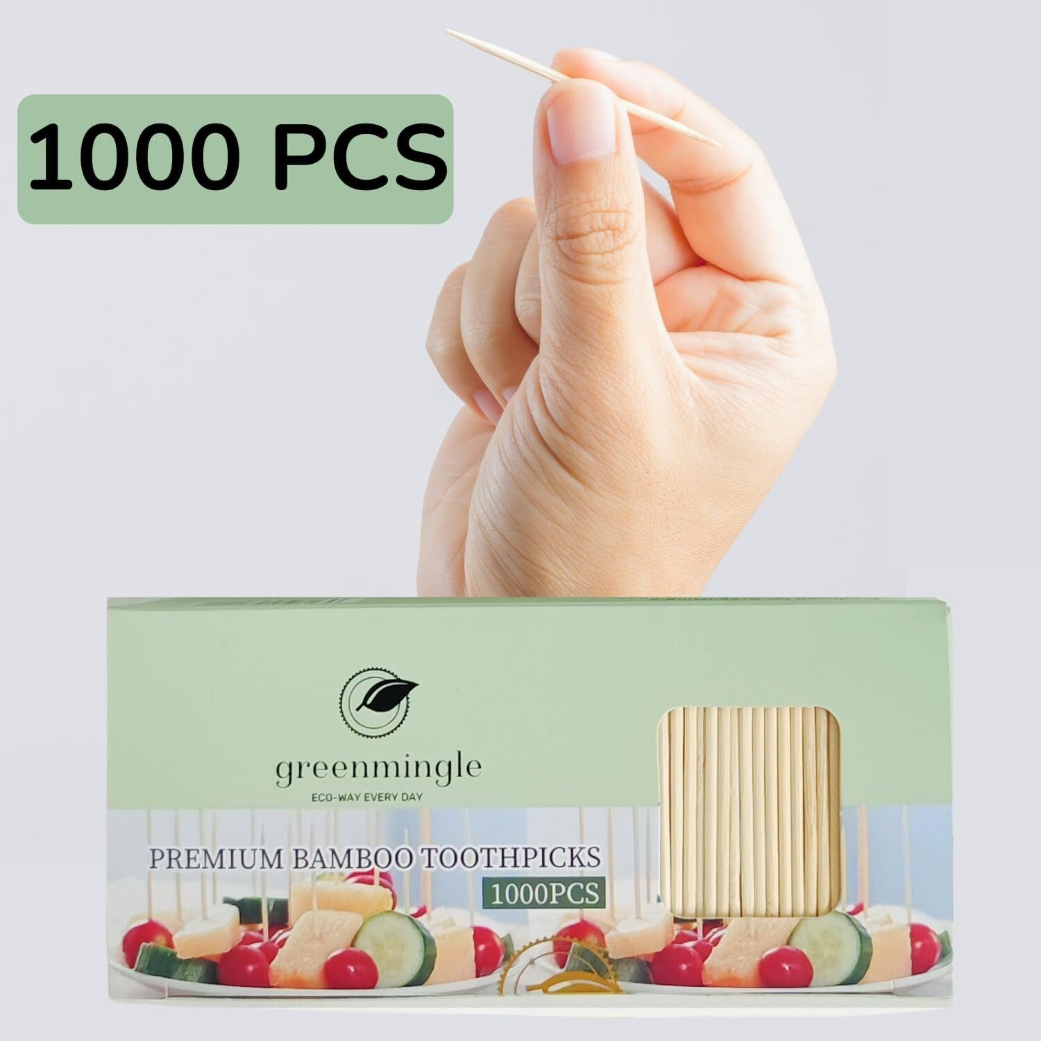 2000 Tooth Picks Wooden Bamboo Sticks Dental Floss Toothpicks Fruit Cheese