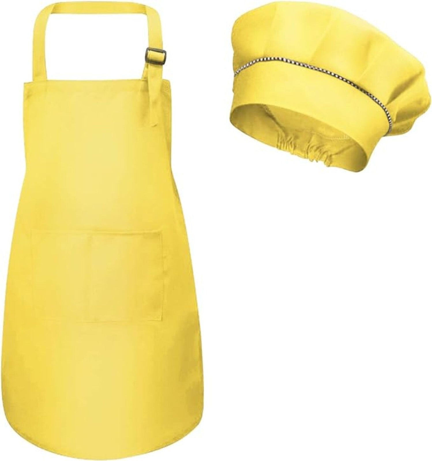 Adult and Kids Apron and Chef Hat Set Green and Yellow