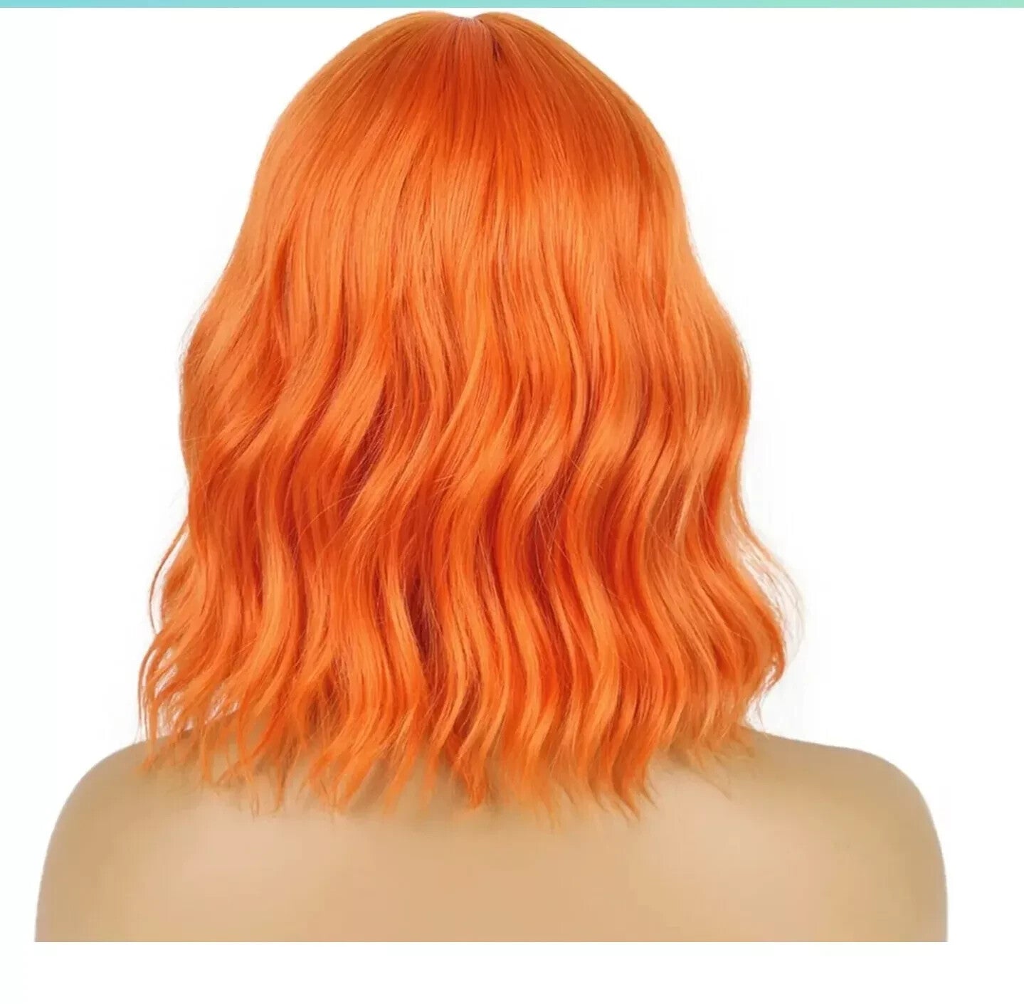 LANCAINI Wavy Wig With Bangs Women's Short Wigs Curly Wavy Bob Synthetic Cosplay