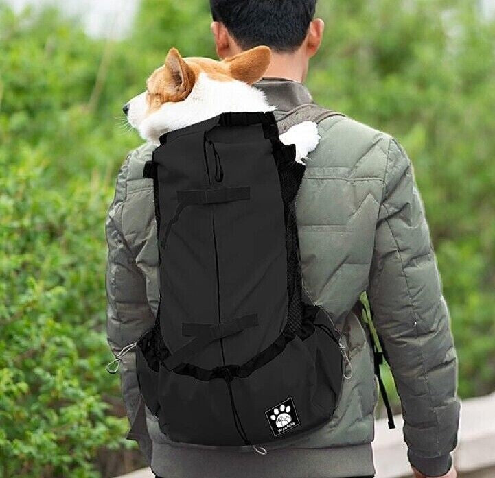 Small Dog Carrier Bag with Drawstring Head Out Design, Ventilated Pet Backpack