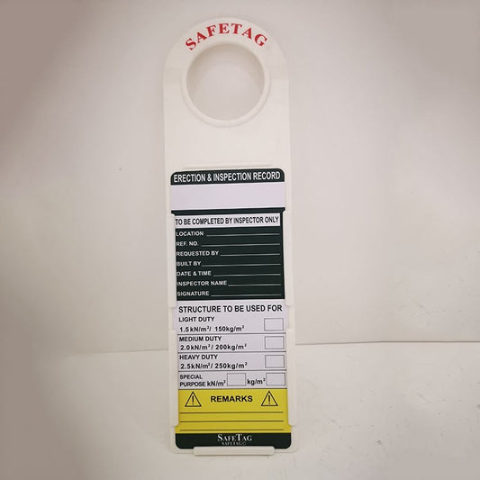 Scafftag Scaffold tag safe Scaffolding Inspection Tag Holder and 2 x Inserts