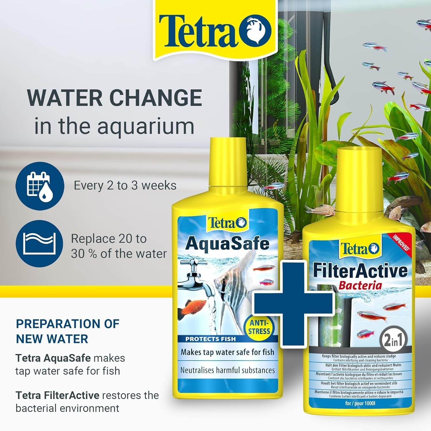 TETRA AQUASAFE FISH TANK TAP SAFE WATER CONDITIONER 250ML