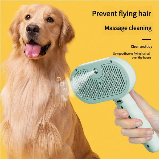 3-in-1 Cat Steam Brush , Electric Pet Comb with Spray, Massage & Hair Removal