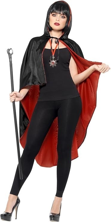 Vampire Reversible Cape Halloween Fancy Dress Unisex Costume Accessories Kit