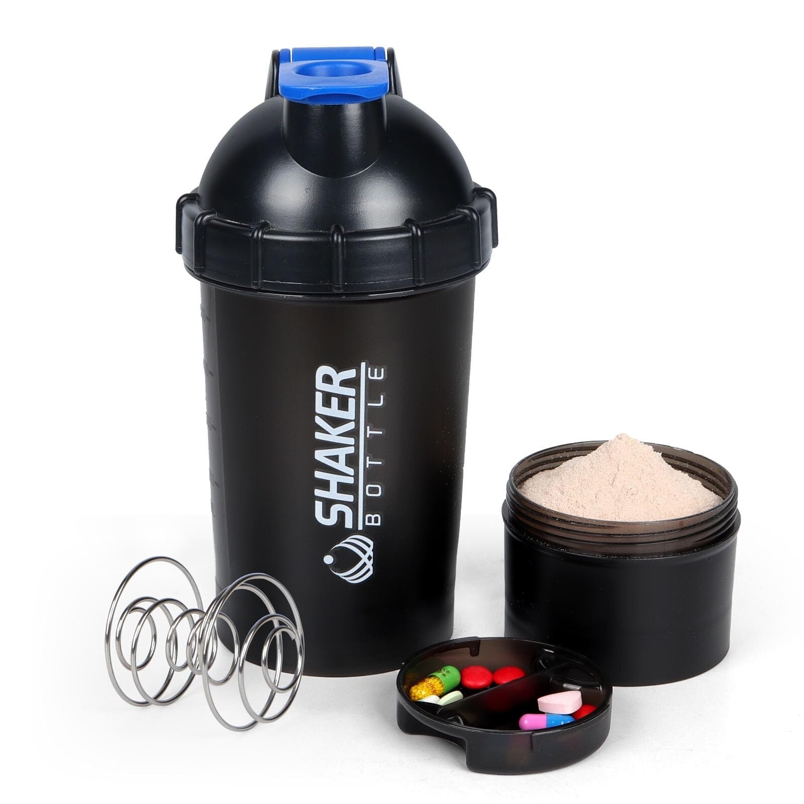 XTKS 3 Layer protein shaker bottle 18oz shaker bottle for protein shakes 500ml