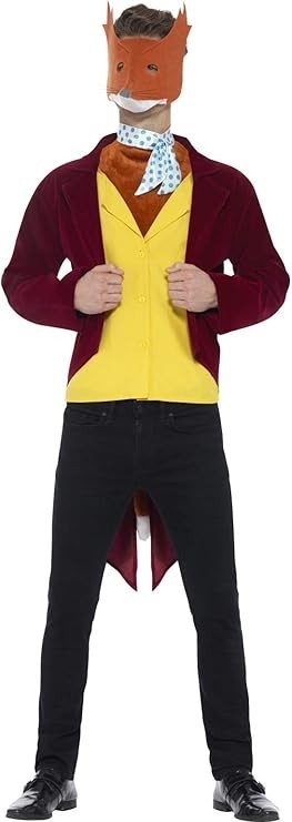 Fantastic Mr Fox Costume Roald Dahl , Jacket, Mock Waistcoat fancy Dress Smiffys