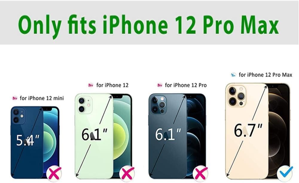 VISOUL iPhone 12 Pro Max Case,Genuine Leather Magnetic Closure Book Stand Wallet