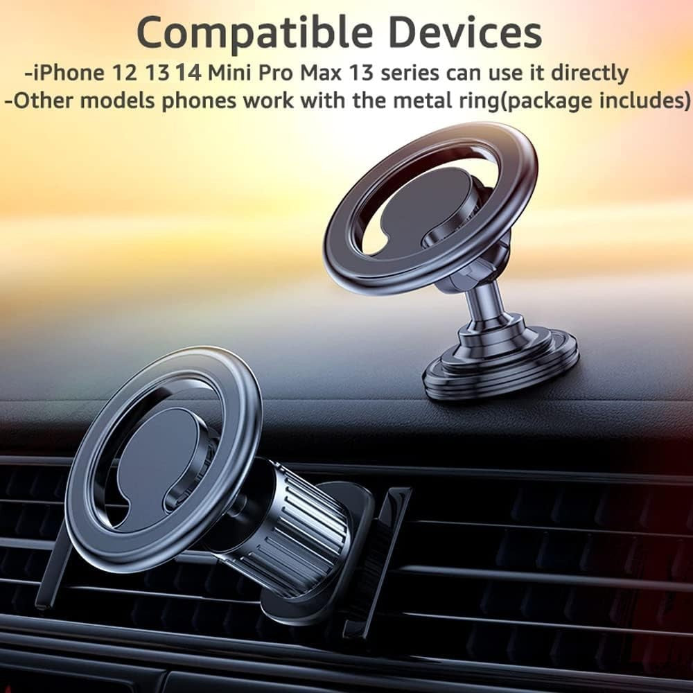 Magnetic Car Phone Holder for iPhone MagSafe & Samsung Devices Air Vent