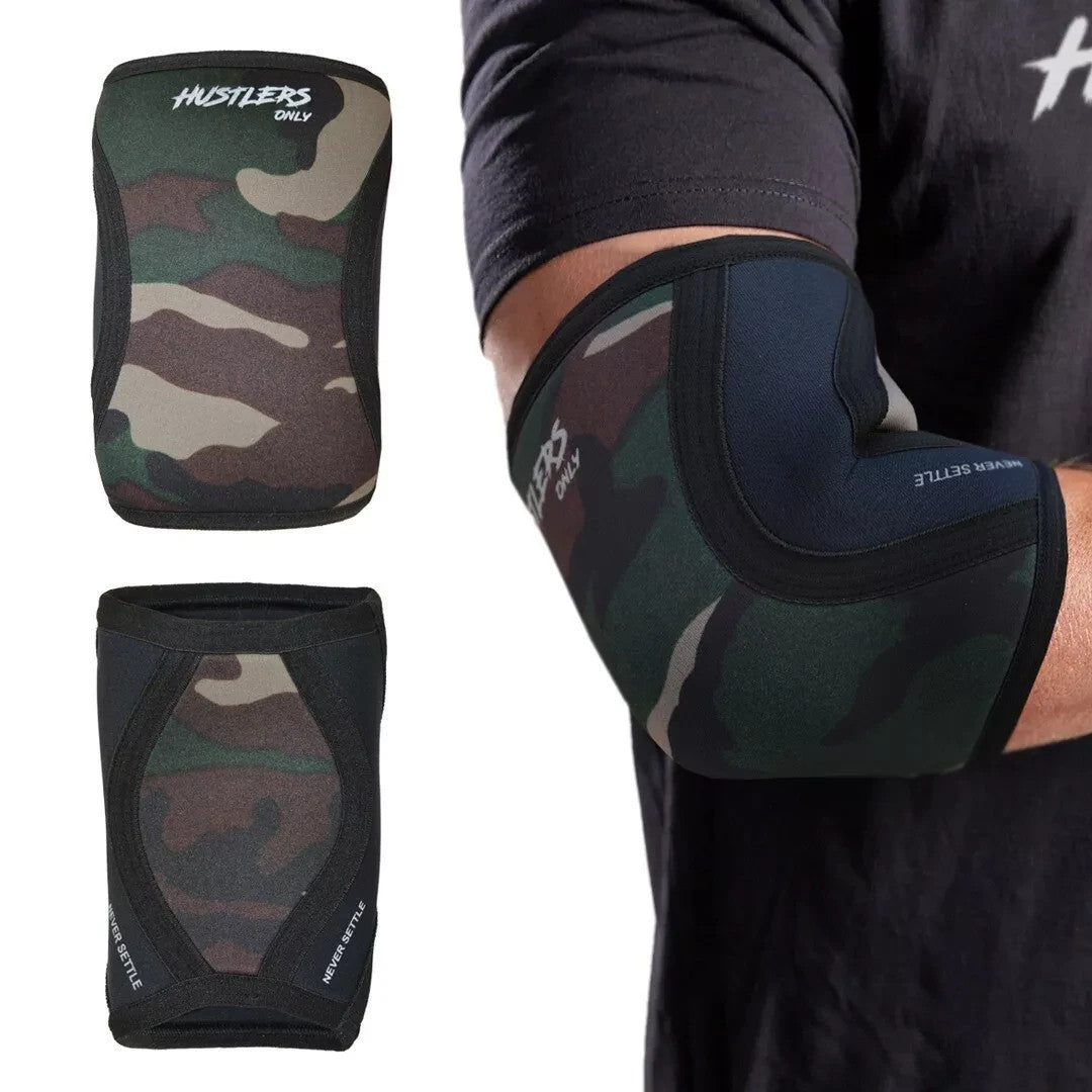 Hustlers Only Elbow Sleeves Weightlifting 5mm Neoprene Compression Elbow Braces