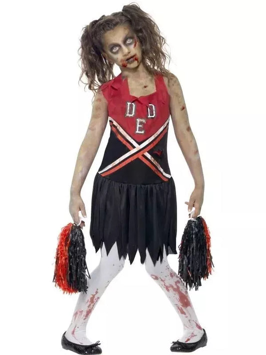 Halloween Girls Zombie Cheerleader Costume - XS - Size 4-6