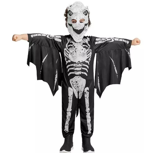 Dinosaur Skeleton Fancy Dress Halloween Costume Boys Girls Kid Age 8-10