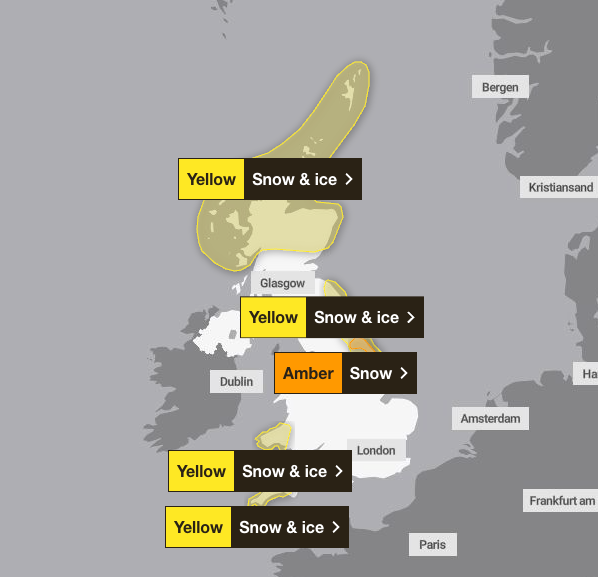 Weather map: Where will it snow in the UK this week?