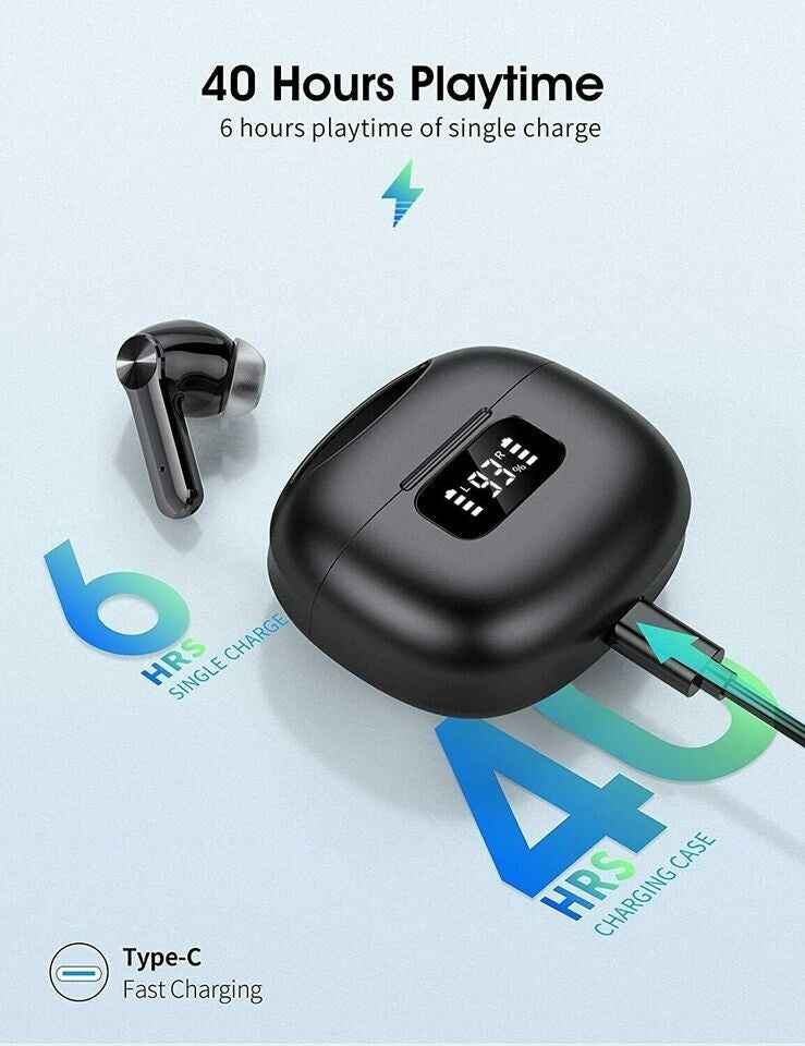 S50 Bluetooth Headphones Wireless Earbuds Bluetooth 5.1, Powerful Bass, 40 Hours