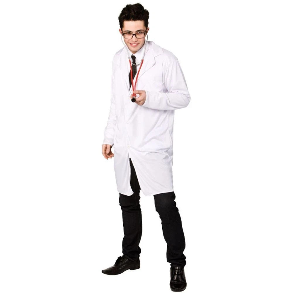 DOCTOR'S LABORATORY COAT ADULT FANCY DRESS COSTUME - ONE SIZE FITS ALL