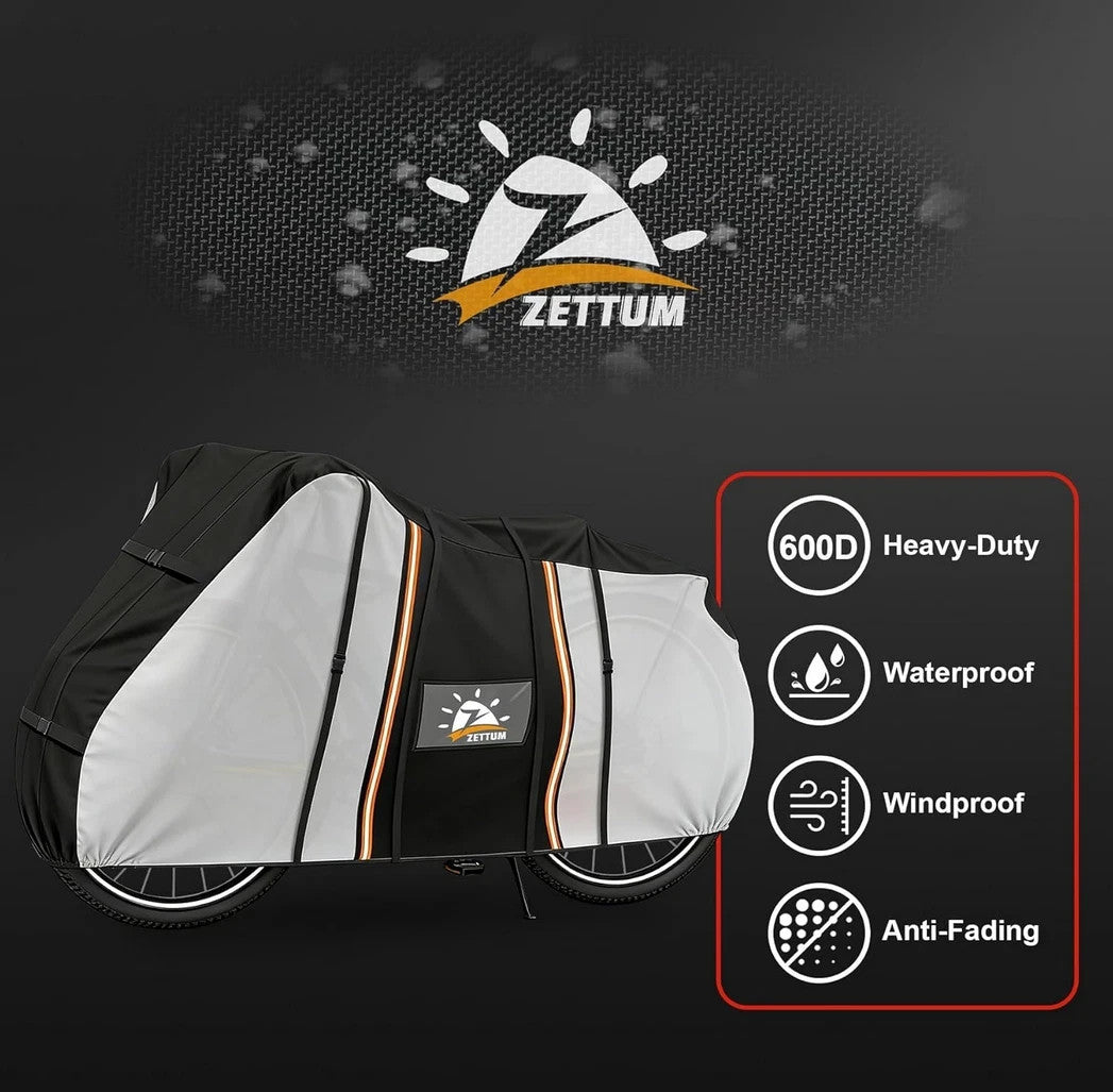 Zettum Transparent Full Bike Cover for 2 Bikes Waterproof Storage BNIB RRP £36