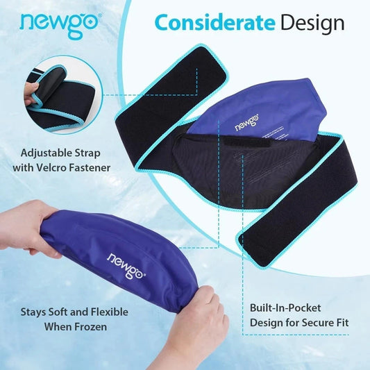 NEWGO Ice Pack Back Pain Relief Reusable Hot Cold Therapy Size L