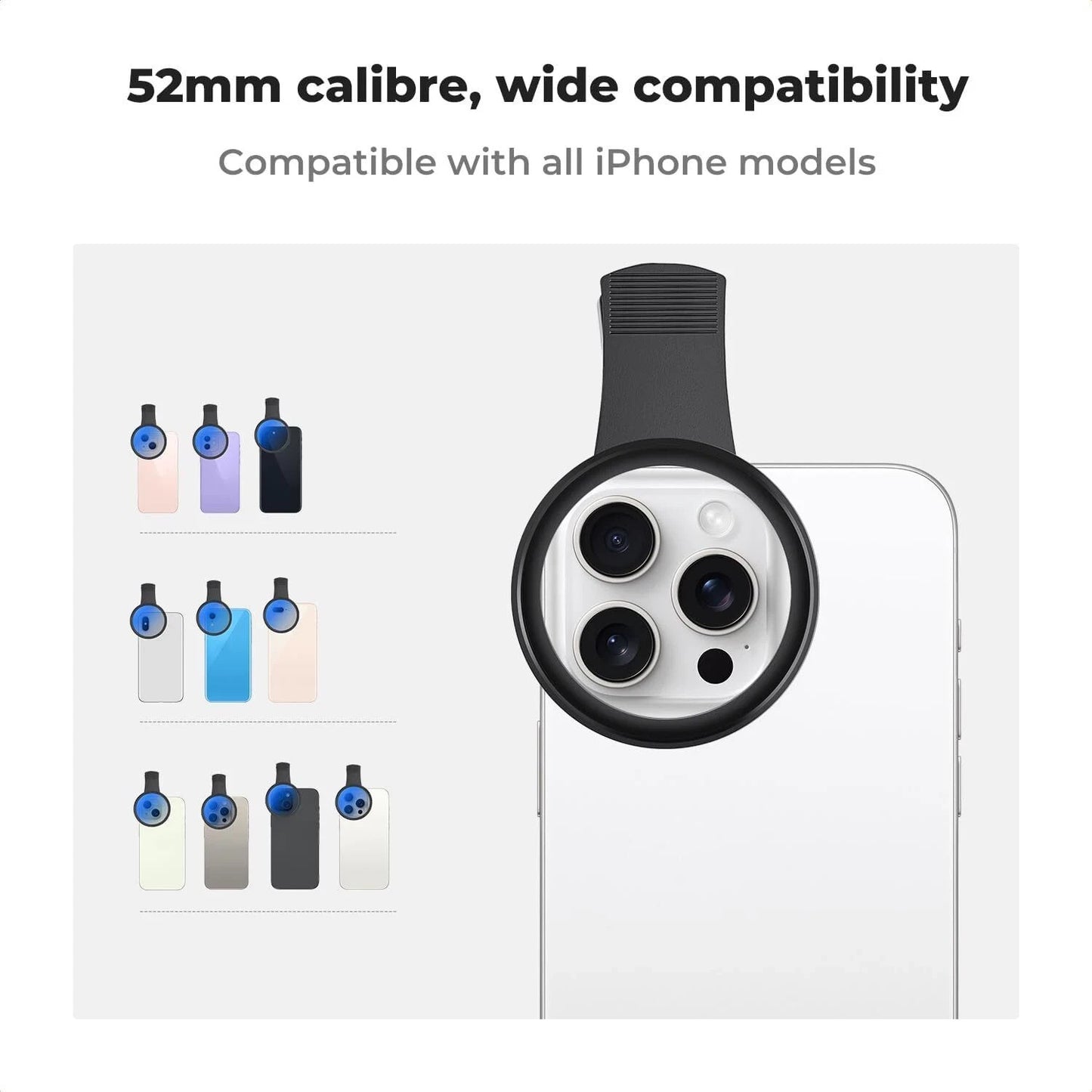 K&F Concept 52mm CPL Filters Clip-on Filter Polarizing for iPhone 17 Universal