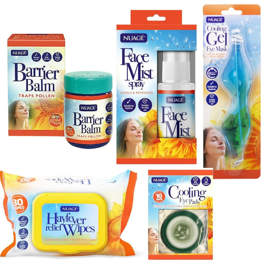 Nuage Hayfever Survival Kit Includes 30 Resealable Hayfever Relief Wipes, Barrie