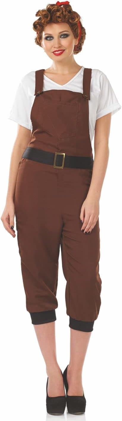 Ladies 40s 1940s 40's WW2 Land Girl Fancy Dress Costume Landgirl by Fun shack