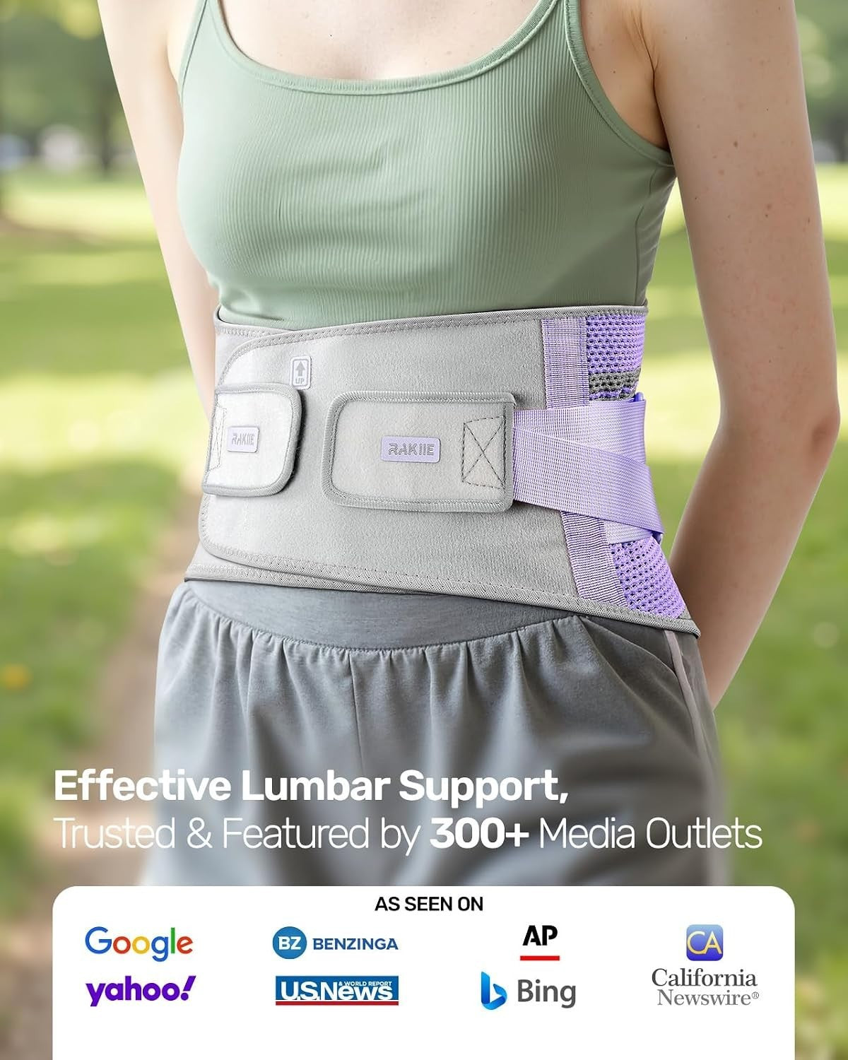 Rakiie Back Support Belt for Women 9X Support Back Brace for Lower Back Pain L