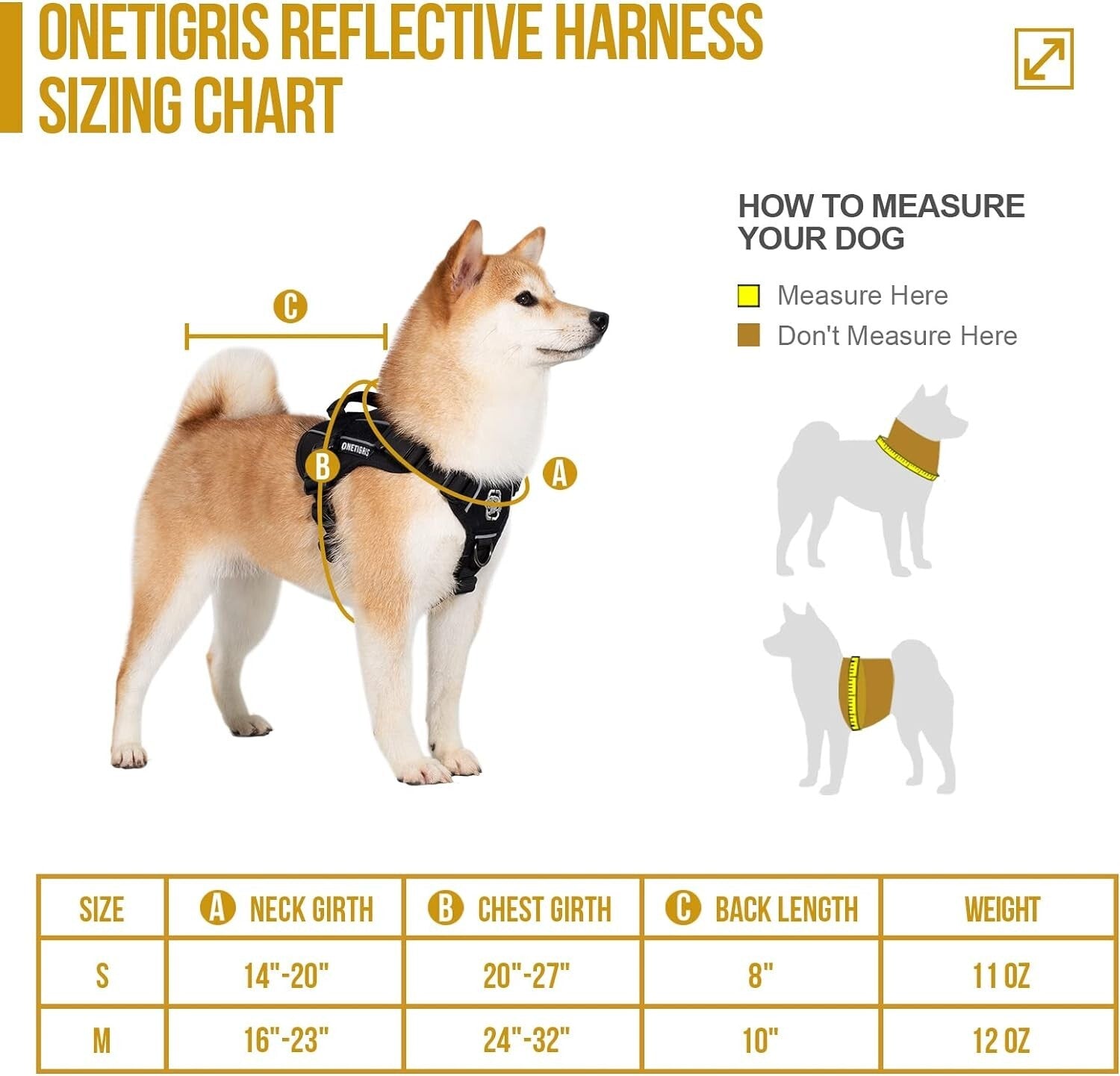 OneTigris Dog Harness No-Pull Nighttime Walk  - Small - RRP £29.99
