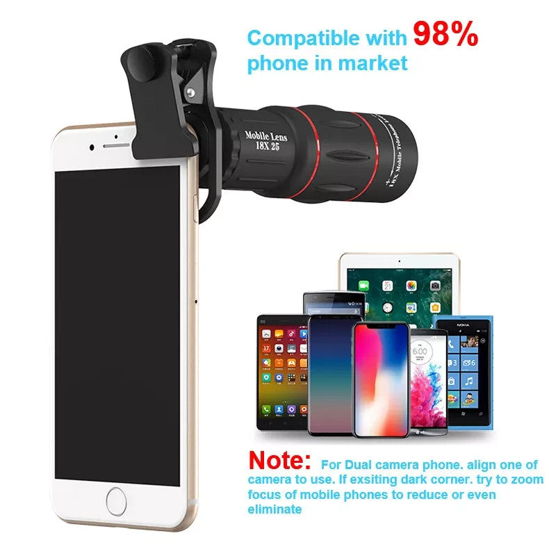 APEXEL 18X Telescope Camera Lens Zoom Telephoto Mobile Phone Lens Kit + Tripod