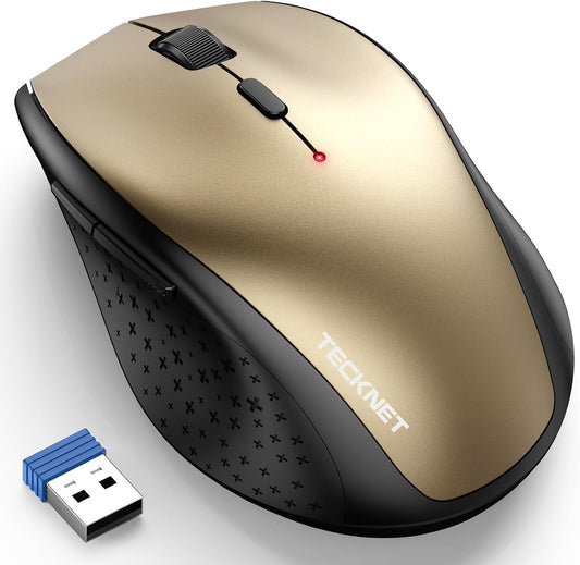 TECKNET Wireless Mouse, 2.4G USB Computer Mouse with 6-Level Adjustable 4800 DPI