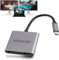 HBAVLINK USB C to Dual HDMI Adapter for Dual Monitor 4K 60Hz USBC MST Hub