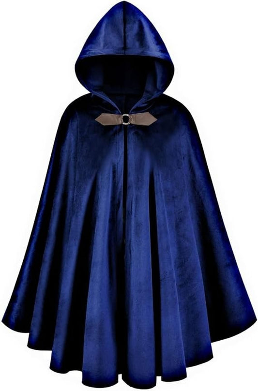 Hooded Robe Cloak Halloween Cape Wizard Knight Tunic Medieval Cosplay Costume