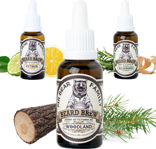 Mr Bear Beard Brew Oil Woodland Hair conditioner Natural Oil 50ml Grooming
