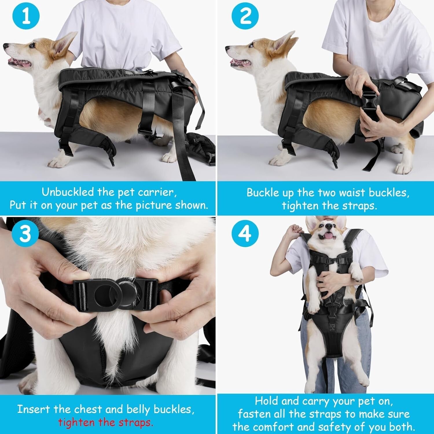 PetBonus Pet Front Dog Carrier Backpacks, Adjustable Backpack Carrier S M L & XL