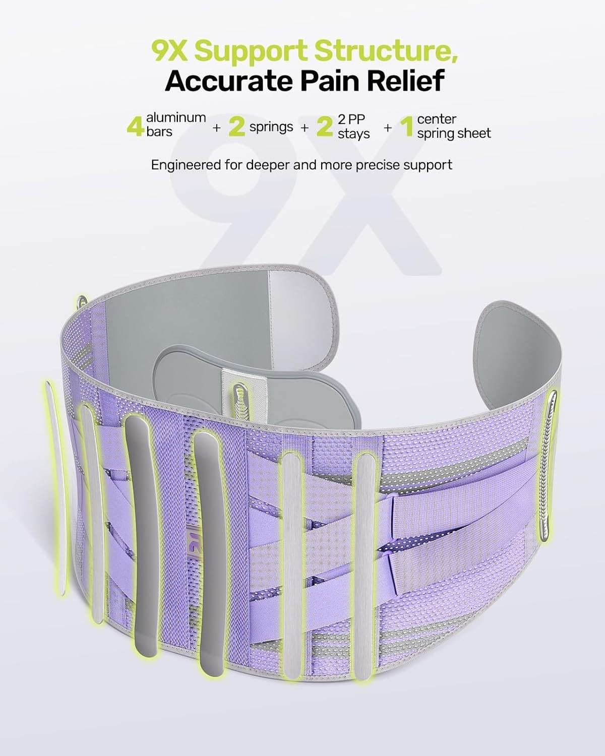 Rakiie Back Support Belt for Women 9X Support Back Brace for Lower Back Pain L