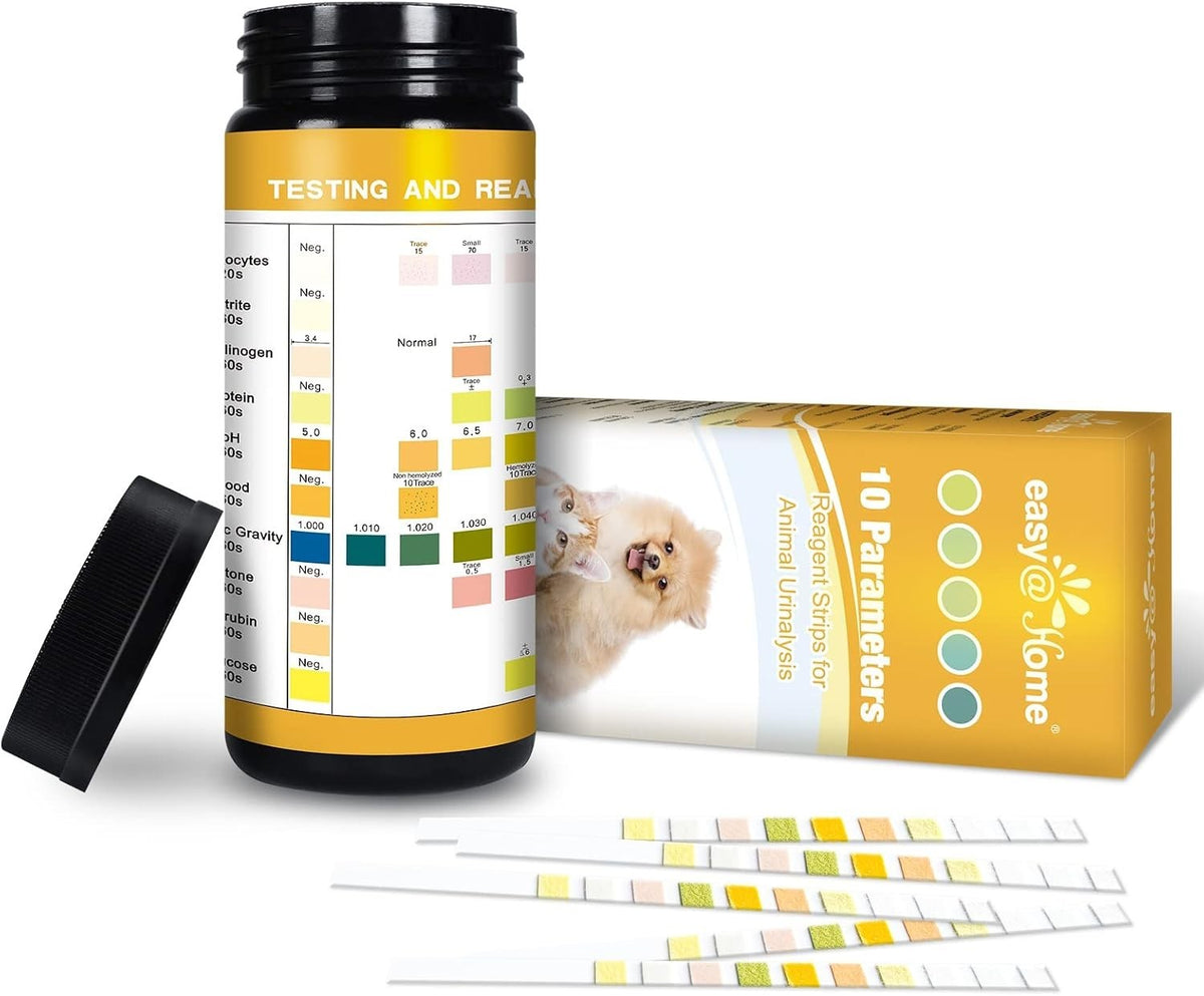 Pet Urine Test Strips 100 Vet Tests Cats, Dogs Diabetes, UTI, Kidney Infection