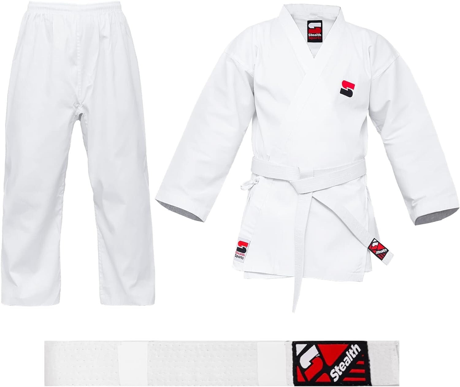 Stealth Sports Karate Gi with Free Belt 8oz Karate Kids, Adults 3/160