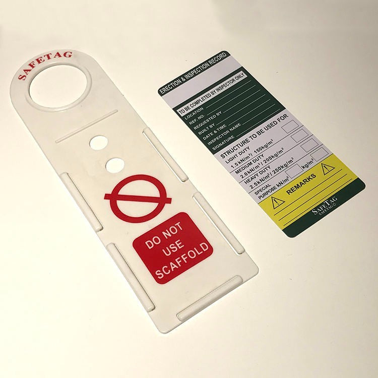 Scaffold Check Inspection Tag Kit x 10 Holders + 20 Double Sided Inserts