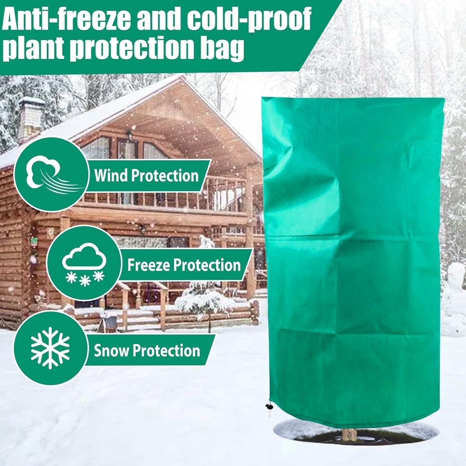 4 Pack Large Frost Protection Bag Plants Fleece Winter Garden Plant Cover - 70gs