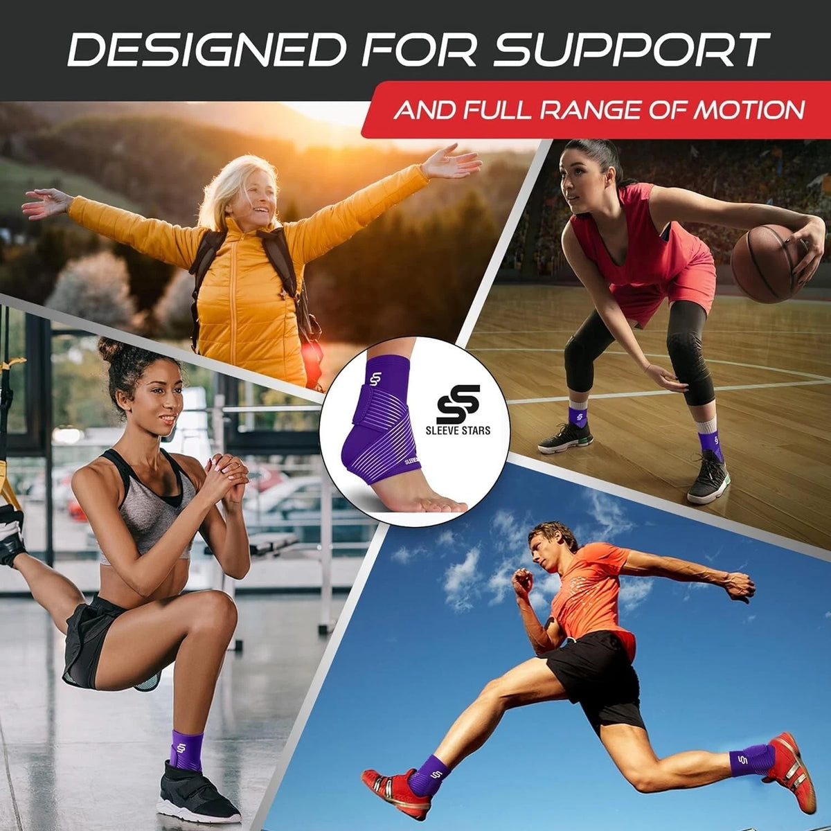 Sleeve Stars Ankle Brace Achilles Tendonitis Support Foot & Plantar Fasciitis