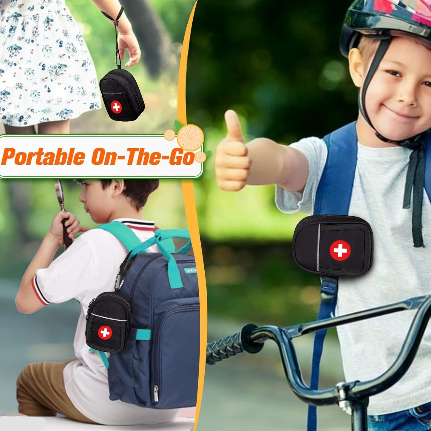 SITHON Medicine Carrying Case Bag Small Black