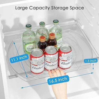 1 Piece Clear Lazy Susan Rotating Turntable Spicy Rack Fridge Organiser 16.5"