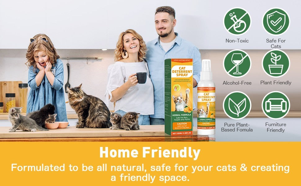 2 Pack Cat Deterrent Spray for Indoor & Outdoor– Cat Repellent Spray for Scra