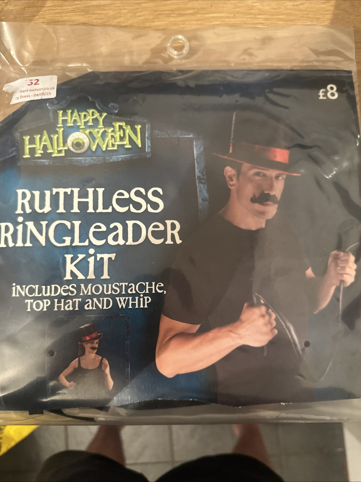 Ruthless Ringleader Dress Up Kit - Top Hat moustache and whip