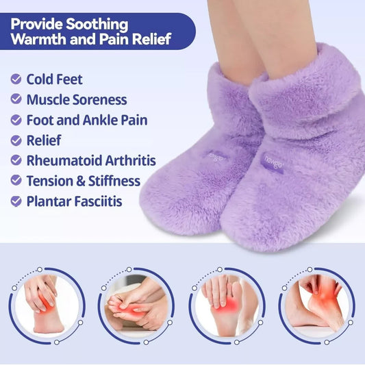 NEWGO Microwavable Booties and Feet Warmers *NEW* Heat Therapy Beige