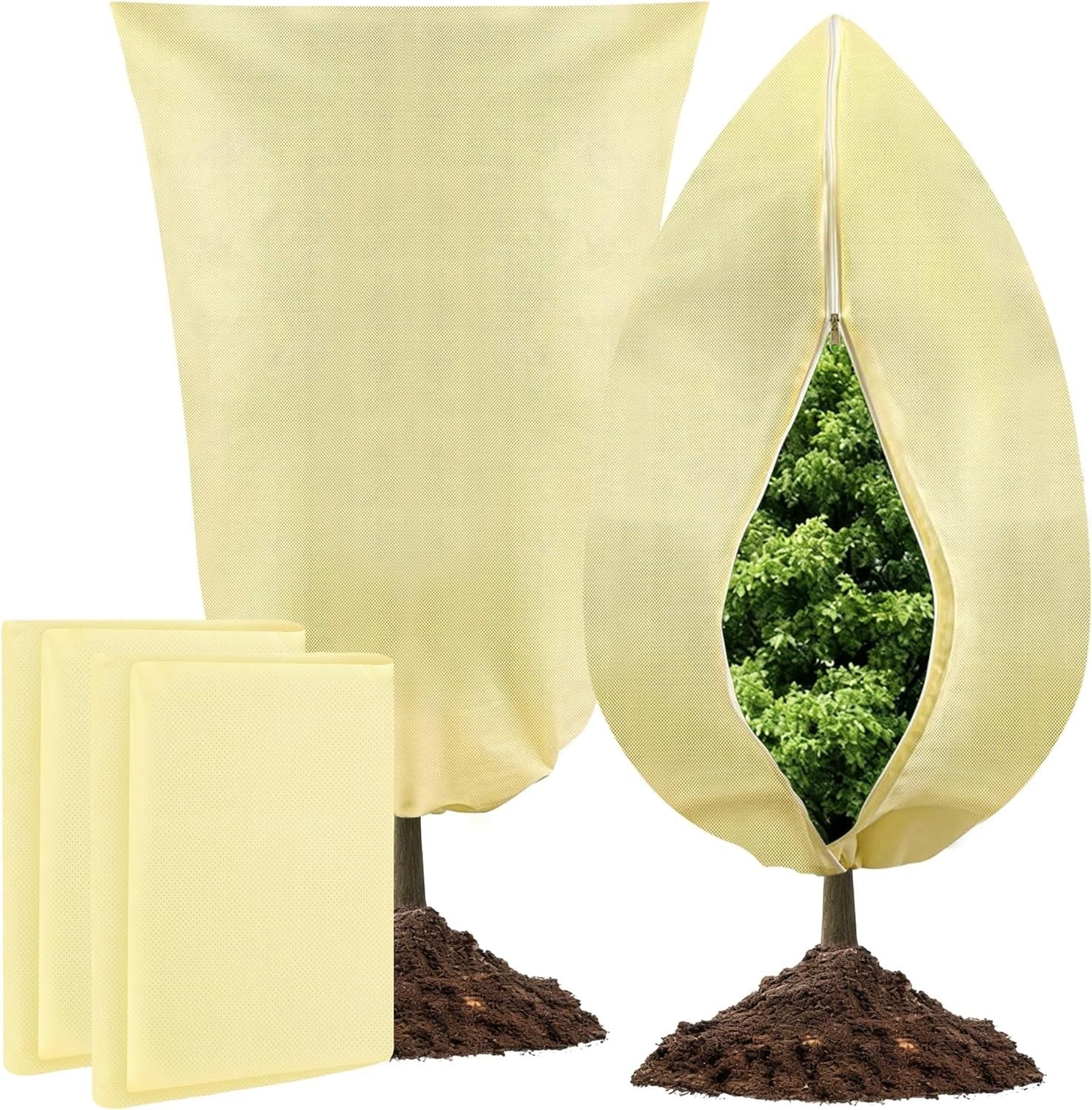 2 Pack Large Frost Protection Bag Plants Fleece Winter Garden Plant Cover - 70gs