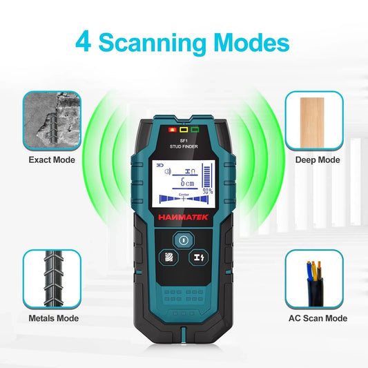 HANMATEK Stud Finder SF1 Wall Scanner 4 in 1 Electronic Stud Sensor RRP £27