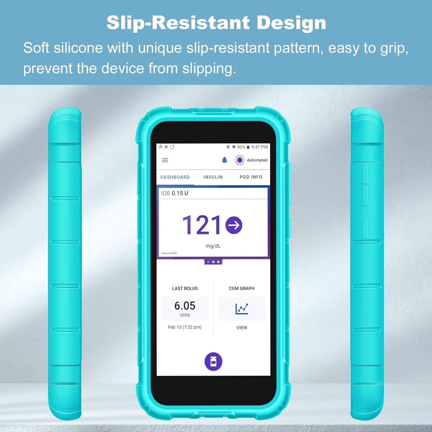 MEDMAX Silicone Case for Omnipod 5 Shockproof Anti Slip Protective Cover